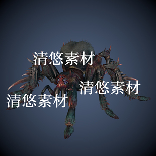 蜘蛛 非实物A453 fbx格式 骨骼绑定节肢动物蜘蛛爬虫带动作模型c4d
