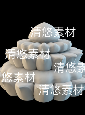 blend c4d fbx obj格式莲花底座石台文件 非实物B903