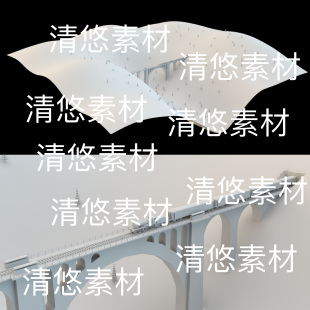 高架铁路桥梁火车地形文件 非实物B561 3ds格式 obj c4d fbx