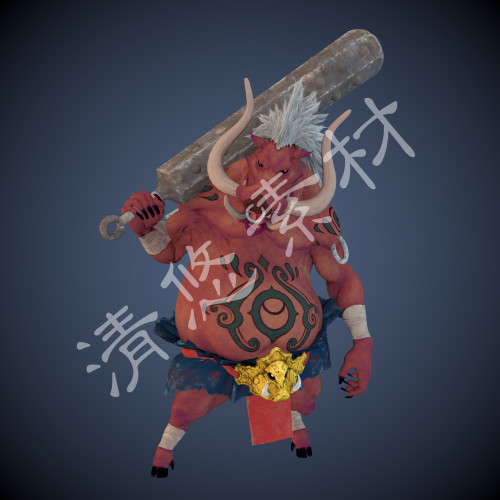 野猪怪物猪妖半兽人次世代骨骼绑定带动画模型c4d fbx格式 901