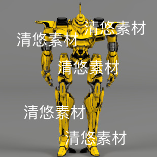 pbr骨骼绑定机甲战士机器人带动作文件 非实物B874 fbx格式 c4d