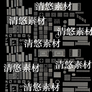 古风花纹屏风窗花格文件 3dmax 非实物B113 中式 obj格式 c4d fbx