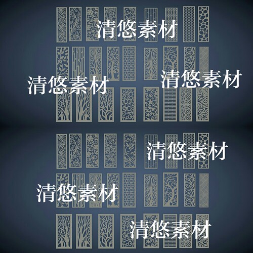 3dmax c4d fbx obj现代中式仿古窗户花纹隔断文件模型 非实物A847