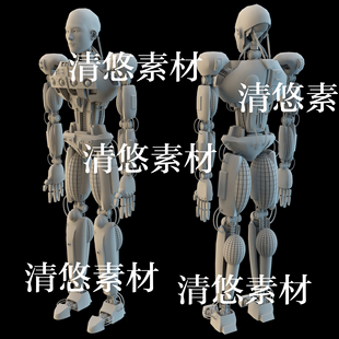 obj格式 maya c4d fbx 非实物B27 机器人科幻机甲机械人物男文件