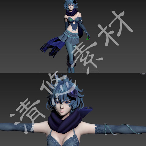 龙背上的骑兵3菟走路动画骨骼绑定 3dmsx格式人物女模型 489