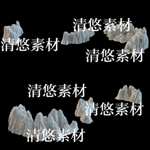 obj格式 3dmax c4d fbx 非实物B168 山石山体假山文件