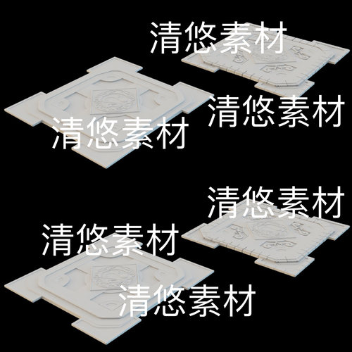 3dmax c4d fbx obj 3ds格式古风地面花纹文件 非实物B414