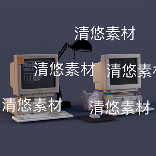 c4d obj格式 90年代电脑键盘设备PBR计算机文件 非实物D976 fbx