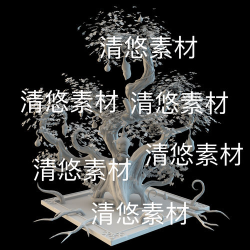 3dmax c4d fbx格式远景古风仙幻人参娃娃果仙树文件 非实物B569
