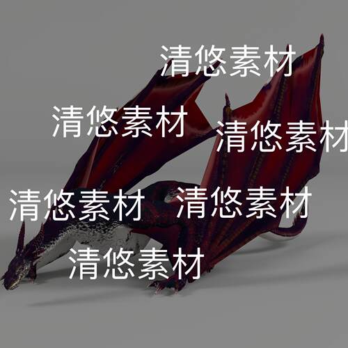 97个动作文件骨骼绑定西方神龙c4d fbx格式飞龙恶龙 非实物E345