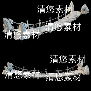 3dmax fbx obj仙侠古风山石木吊桥兽头宝剑文件 非实物D420 c4d
