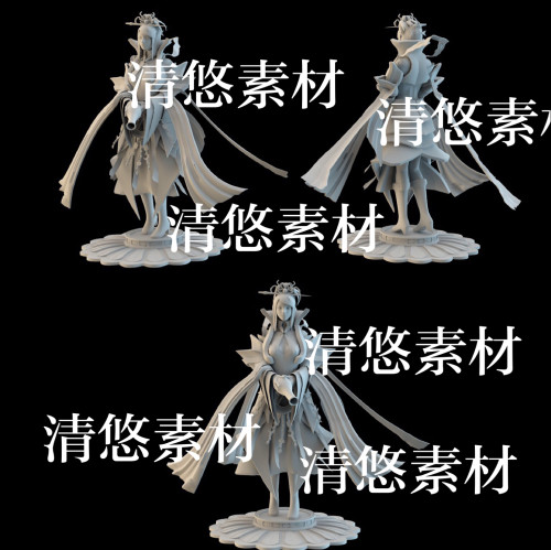 3dmax c4d fbx obj格式古风仙女仙子雕像底座人物文件 非实物B394