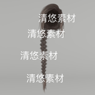 obj格式 daz c4d fbx 非实物B744 女生女士绑定头发马尾辫模型文件