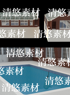 su c4d fbx obj格式现代室内游泳池建筑场景文件 非实物B294