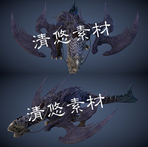 奇幻魔幻动物怪兽c4d fbx格式飞龙坐骑骨骼绑定带动作模型 A193