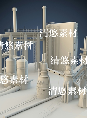 科幻工业风格建筑maya c4d fbx obj格式模型文件 非实物A545