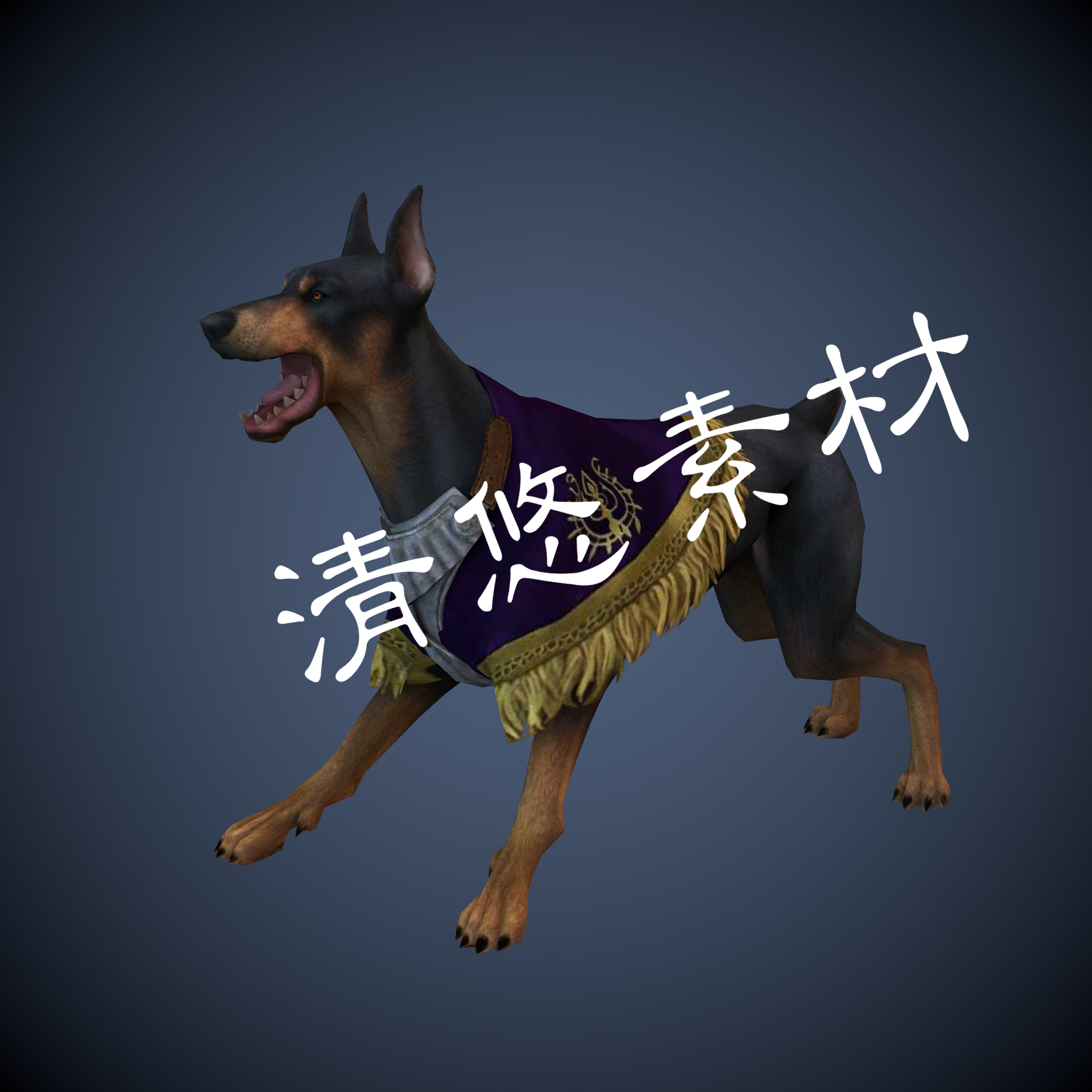 猎犬四足动物小狗骨骼绑定带动画动作c4d fbx格式模型犬科 A57