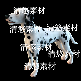 骨骼绑定动物斑点犬小狗动作文件 非实物B322 fbx格式 低模c4d
