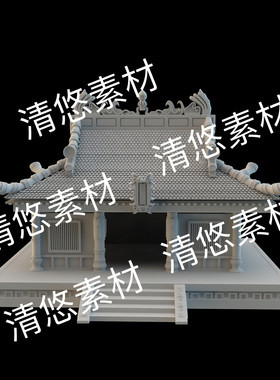 3dmax c4d fbx obj格式古建卡通柱子大殿底座石阶文件 非实物E49