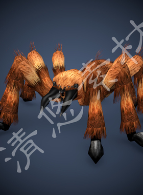 3dmax c4d黄色蜘蛛模型节肢动物多脚虫毒蜘蛛骨骼绑定fbx格式365