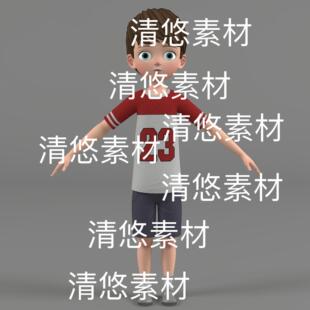 卡通小男孩模型文件c4d obj格式 小孩人物角色 非实物E343 fbx