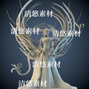 魔女树妖魔幻人物 maya 非实物A533 模型文件 obj格式 c4d fbx