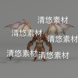 骨骼绑定怪兽怪物魔兽动作参考模型文件 非实物E77 fbx格式 c4d