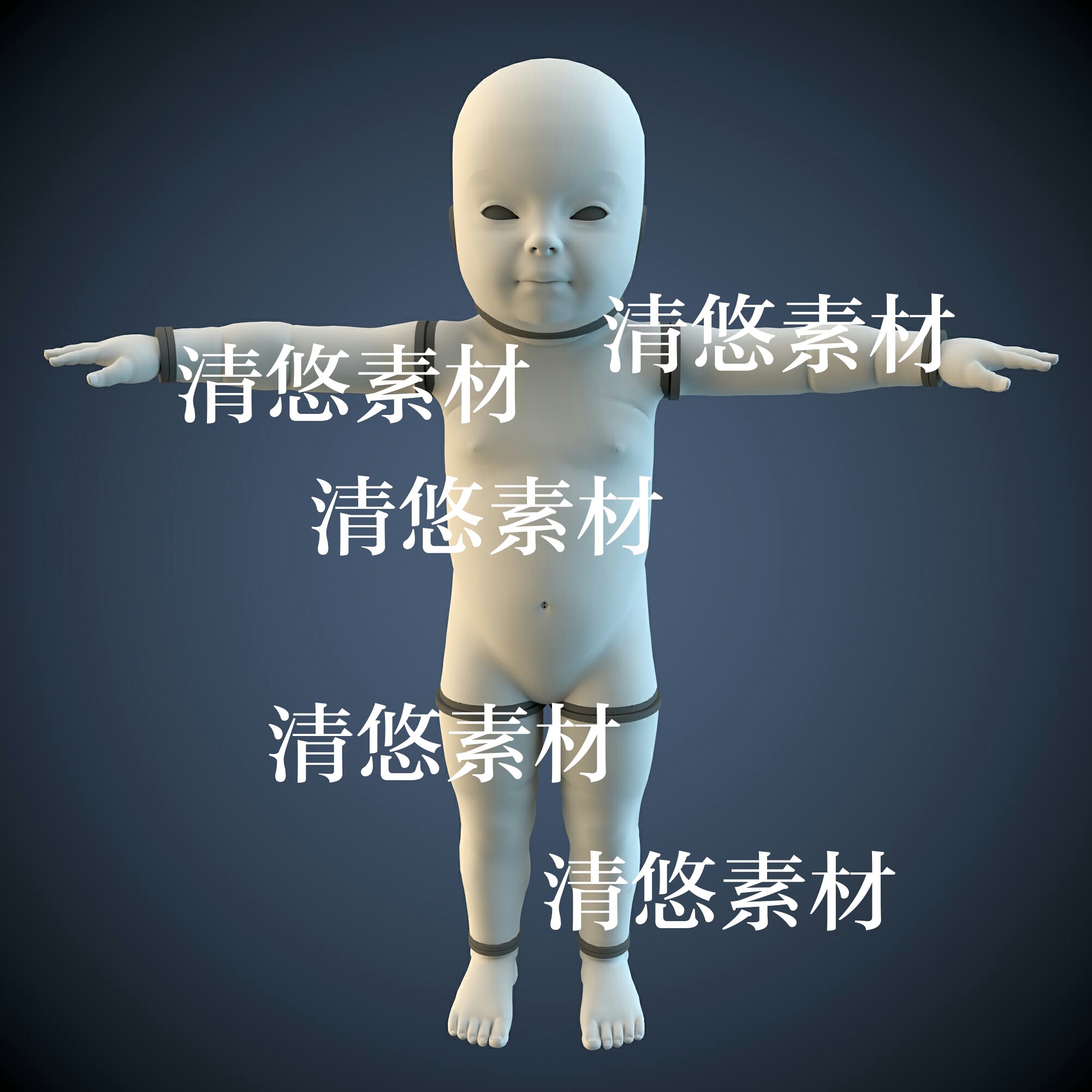科幻小男孩儿童机器人c4d fbx obj格式模型文件人物 非实物A602
