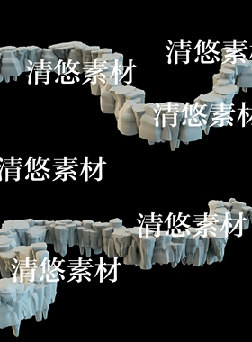 3dmax c4d fbx obj格式悬崖石头长廊过道文件模型 非实物A967