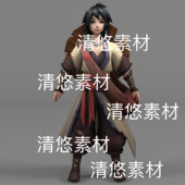 古风人物小男孩街头乞丐骨骼绑定简模文件 c4d fbx格式 非实物D583