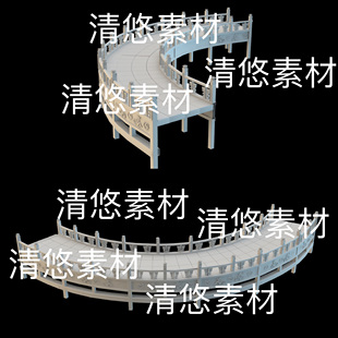 古代国风弯石桥小桥文件 3dmax 非实物B607 3ds格式 obj c4d fbx