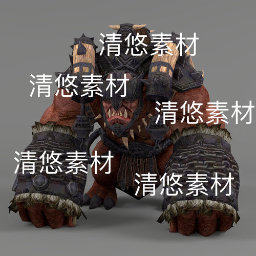 大猩猩游戏怪物3d文件3dmax c4d fbx格式bip骨骼绑定 非实物E271