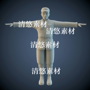 obj格式 maya c4d fbx 非实物A495 模型文件红军八路战士英雄人物