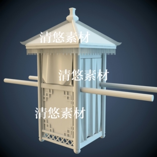 obj格式 中国风古代轿子3dmax c4d fbx 非实物A399 模型花轿