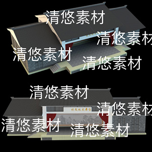 obj格式 3dmax c4d fbx 非实物B781 乡村文化舞台戏台建筑模型文件