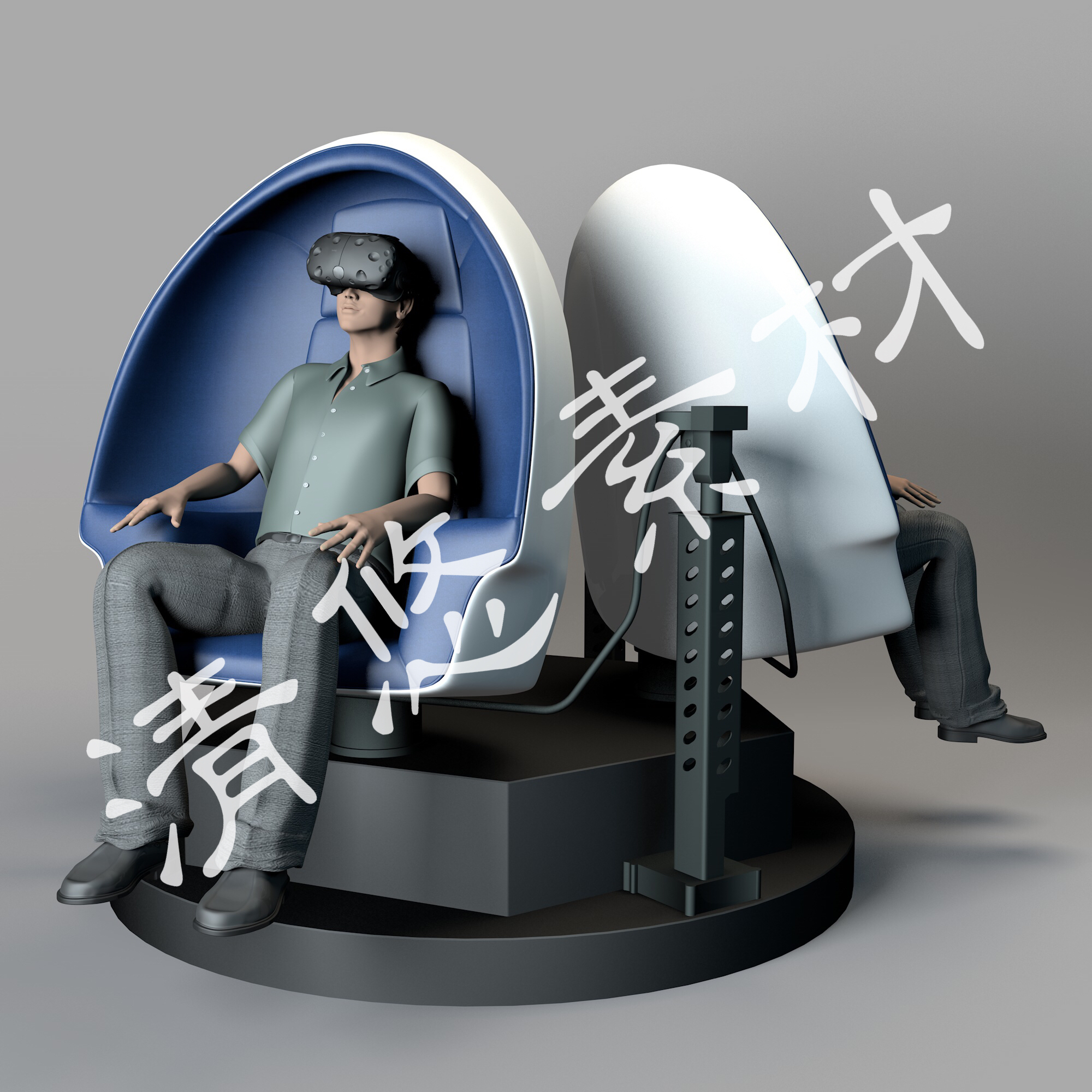 VR体验椅 眼镜 虚拟现实体验设备c4d fbx obj格式模型 非实物620