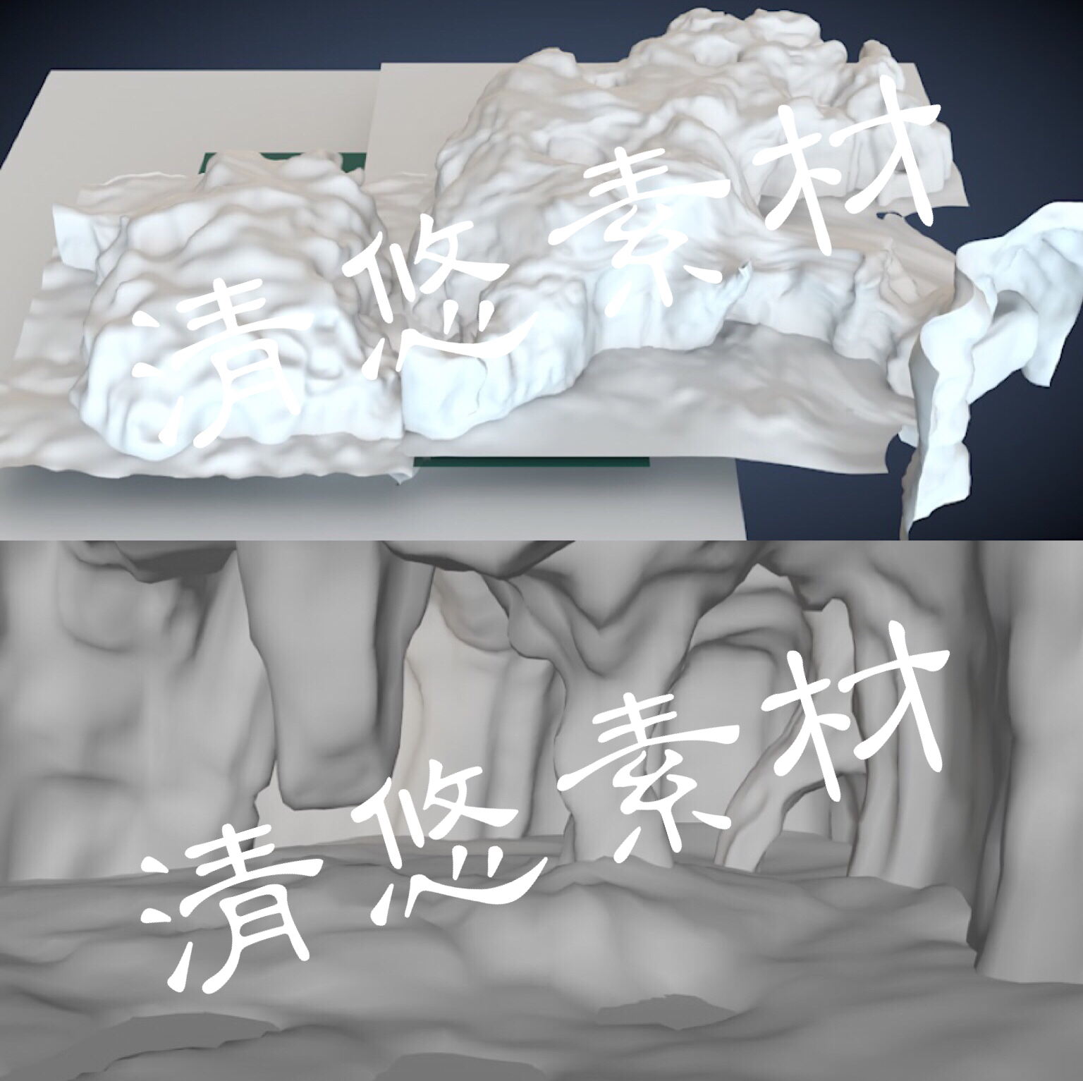 洞穴地下河通道山洞岩洞溶洞场景maya c4d fbx obj模型文件 A146