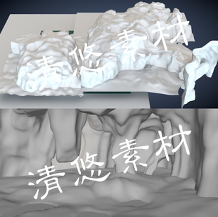 A146 洞穴地下河通道山洞岩洞溶洞场景maya c4d fbx obj模型文件