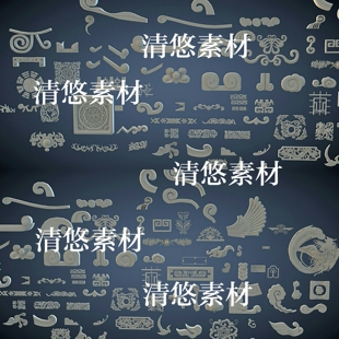 古风浮雕花纹图案 3dmax 非实物A511 文件模型 obj格式 c4d fbx