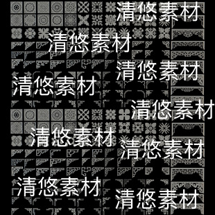 古代复古角花文件 c4d 非实物B582 古风花格中式 3ds格式 fbx obj