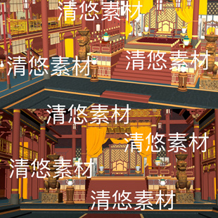 故宫室内建筑正大光明大殿朝堂c4d fbx obj格式3D文件 非实物E190