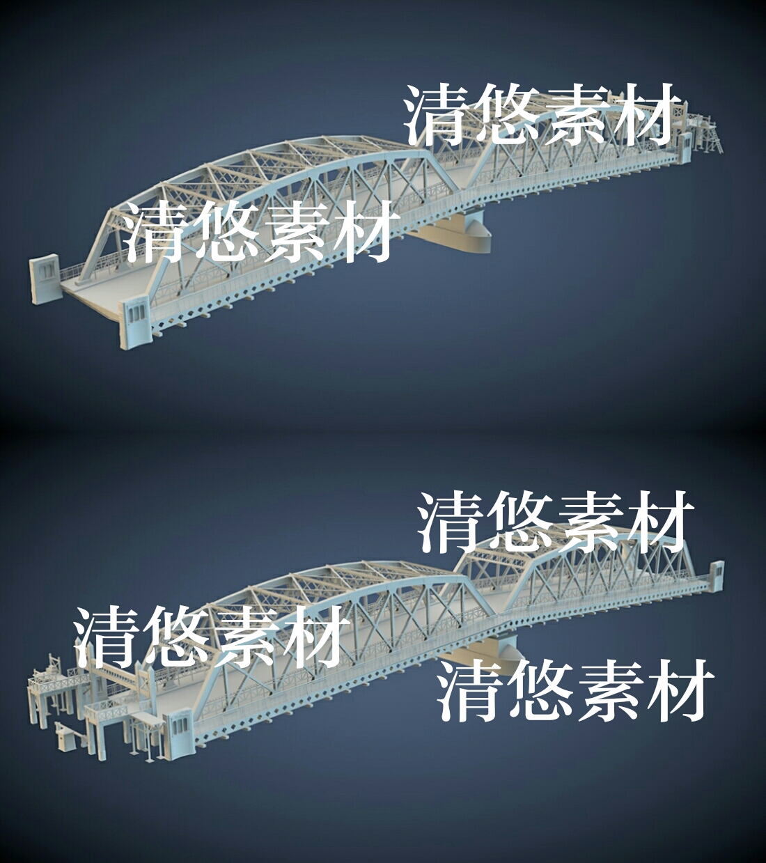 上海外白渡桥3dmax c4d fbx obj格式钢构桥地标建筑 非实物A702