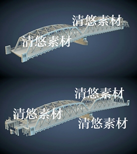 上海外白渡桥3dmax c4d fbx obj格式钢构桥地标建筑 非实物A702