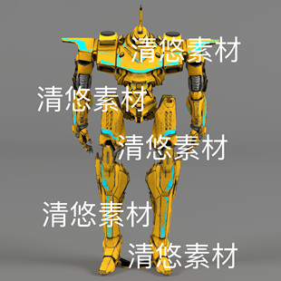 pbr骨骼绑定机次时代机器人带动作文件 非实物B880 fbx格式 c4d