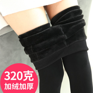 加绒加厚打底裤秋冬季丝袜女士显瘦连裤袜黑色冬天连体袜保暖踩脚