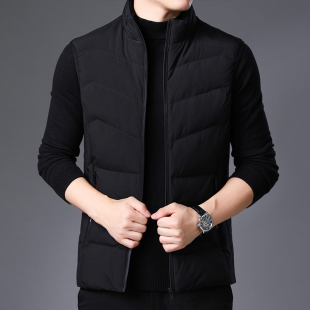 棉衣外套 休闲轻薄马夹加绒加厚无袖 品牌羽绒棉保暖马甲男士 秋冬季