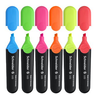 满3支多省包邮 获红点 IF设计奖 德国施耐德schneider 150彩色荧光笔学生办公大容量环保标记记号笔斜头5mm