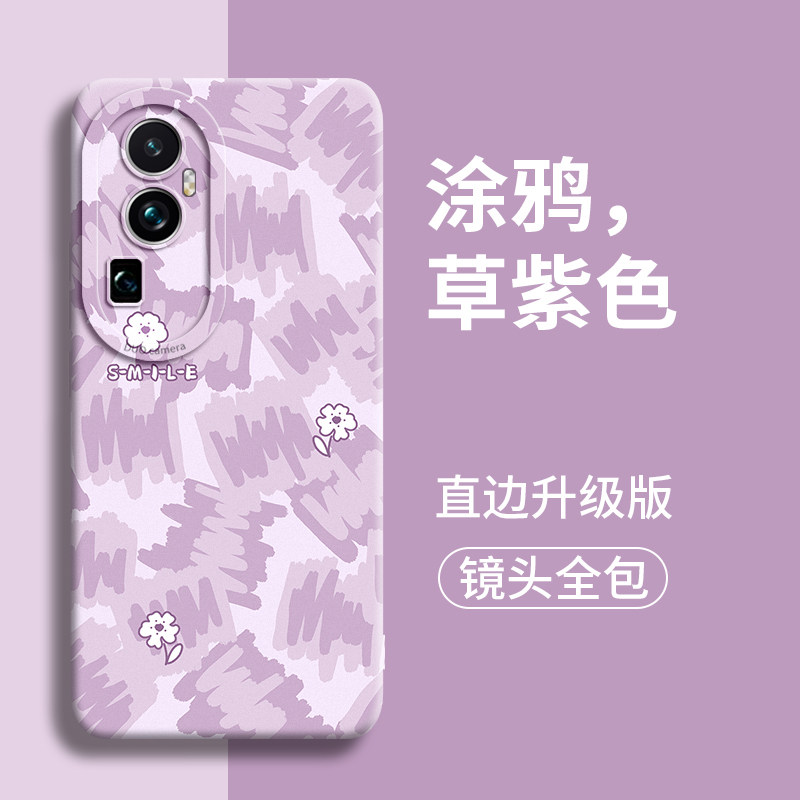马卡龙涂鸦适用opporeno10手机壳oppo新款reno防摔pro镜头+全包0pp0女款10保护套十reo男rone机壳opop软rene