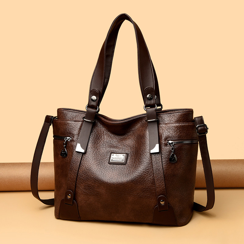 芭藜袋鼠真皮托特包女2026高级感复古软皮手提包时尚单肩斜挎大包