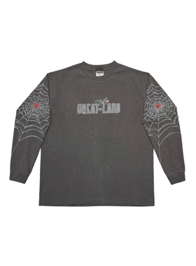 greatLAnd ORIGINAL SPIDER LS x ONEITA 10YEARS哈雷蜘蛛做旧长t